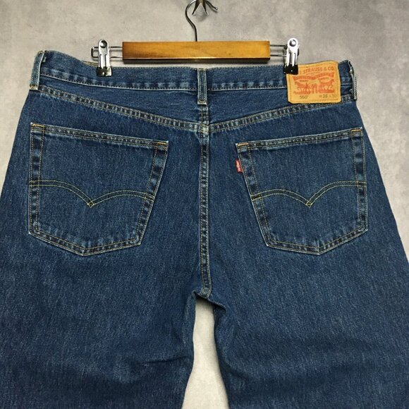 Levis Mens 550 Relaxed Fit Blue Jeans size 36x30 Cotton Denim Pants Copper Rivet
